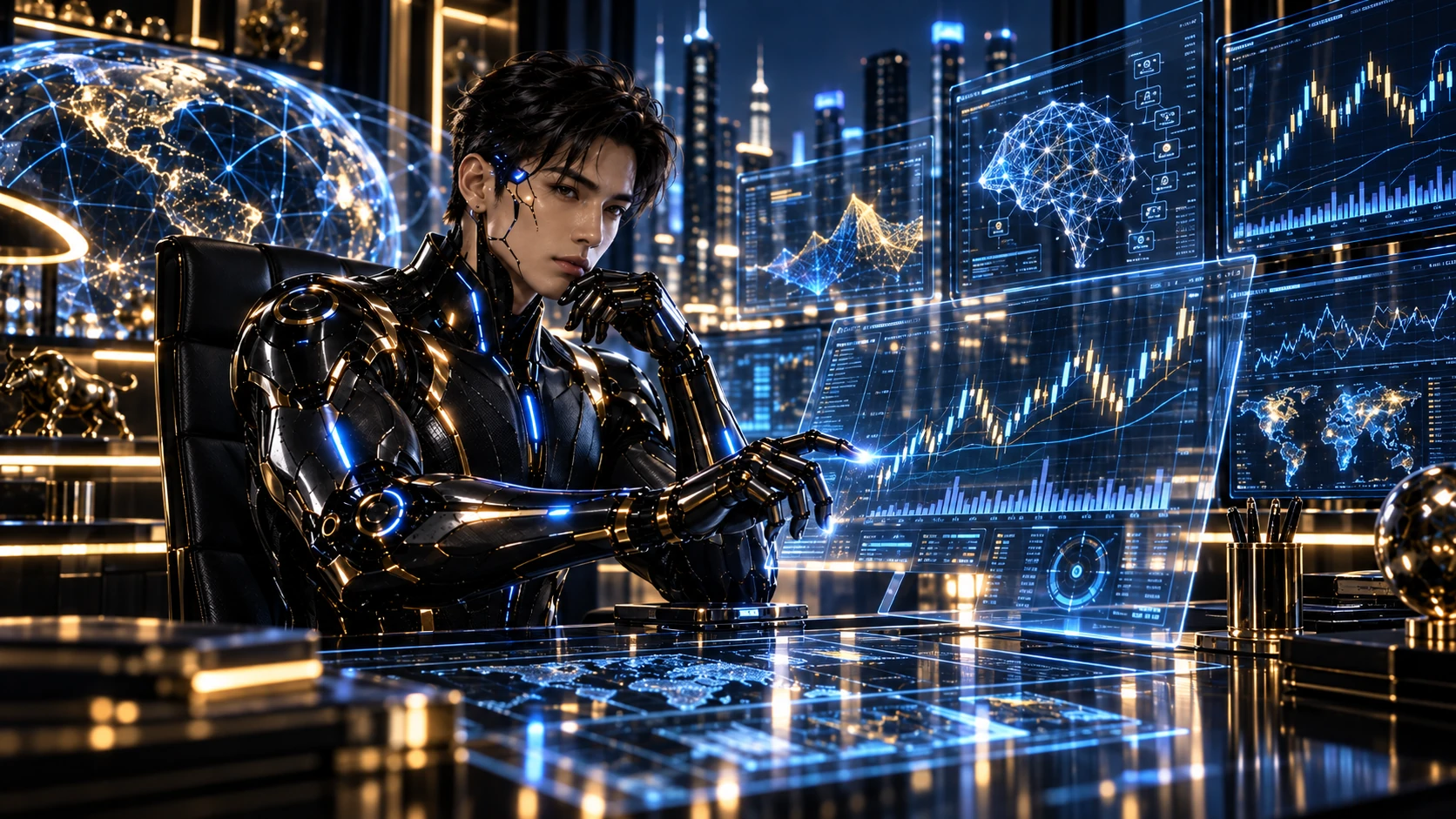 Algo Trader — algorithmic data-led trading visual.